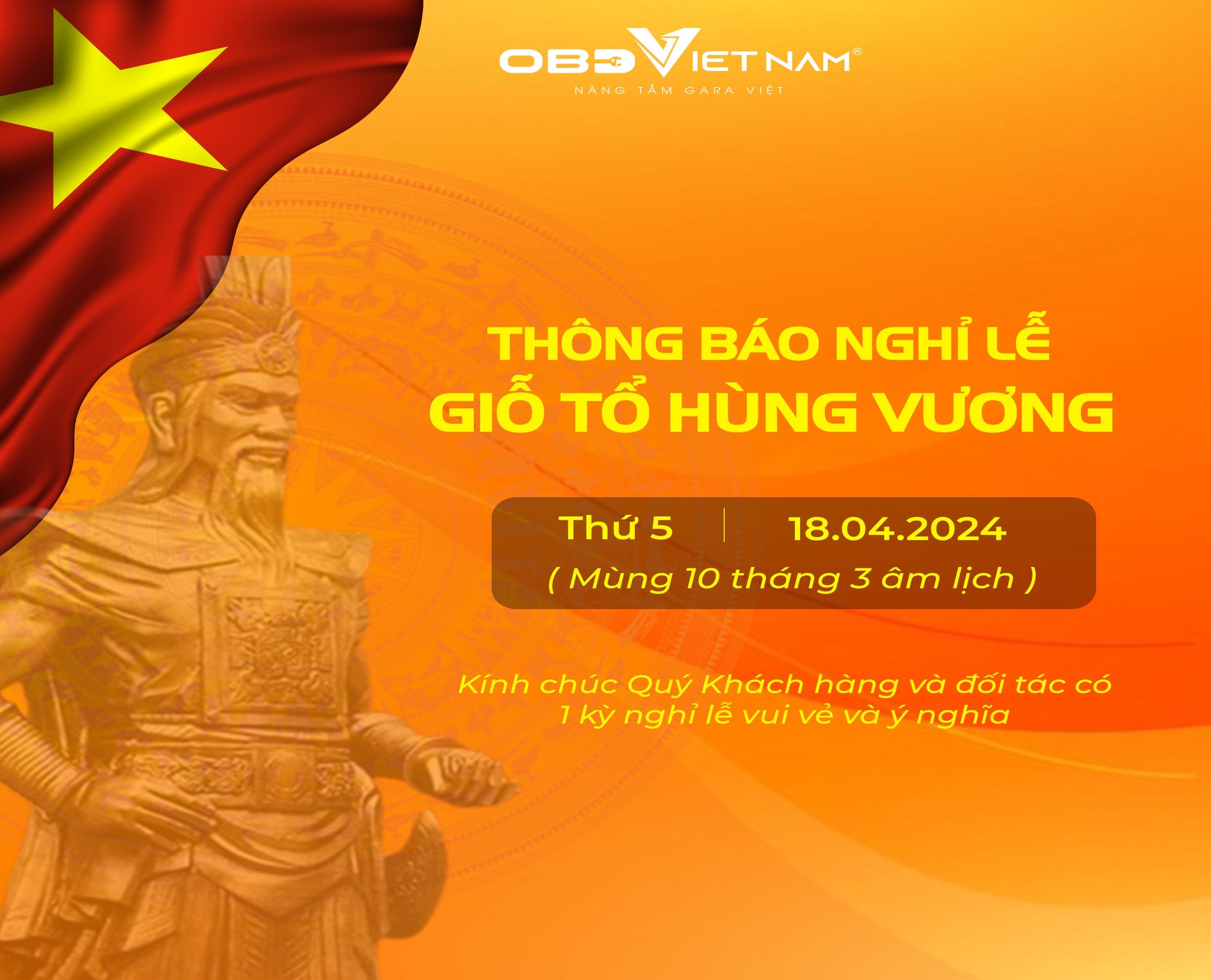 OBD Việt Nam Thông Báo Nghỉ Lễ Giỗ Tổ Hùng Vương 2024