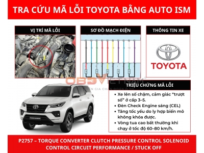 Phân tích lỗi P2757 – Solenoid hộp số Toyota Fortuner bằng Auto ISM