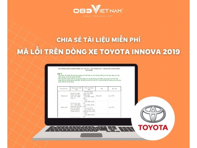 Chia Sẻ Tài Liệu Mã Lỗi Trên Dòng Xe Toyota Innova 2019