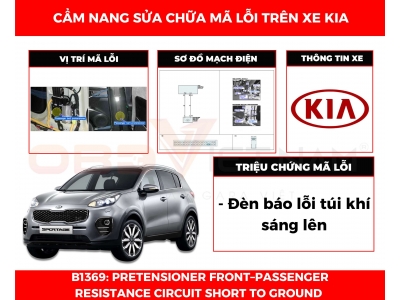 Cẩm Nang Sửa Chữa Mã Lỗi B1369: Pretensioner Front – Passenger Resistance Circuit Short To Ground