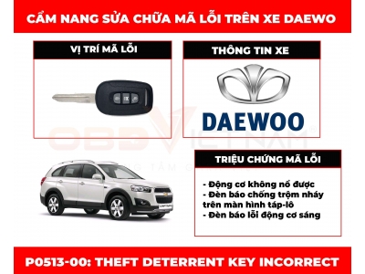 Cẩm Nang Sửa Chữa Mã Lỗi P0513-00: Theft Deterrent Key Incorrect 