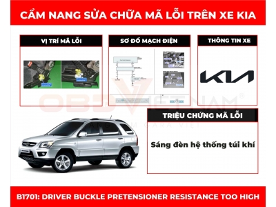 Cẩm Nang Sửa Chữa Mã Lỗi B1701: Driver Buckle Presensioner Resistance Too High