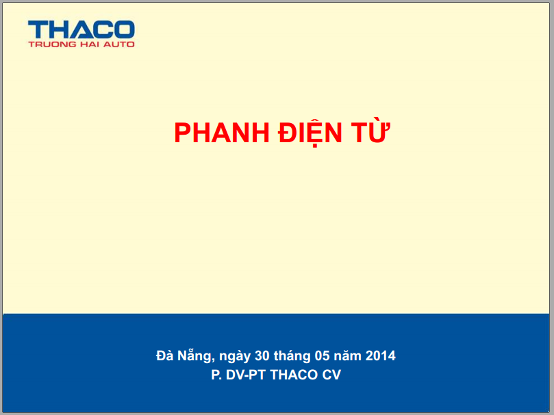 Tải tài liệu đào tạo Phanh điện từ miễn phí của THACO Trường Hải