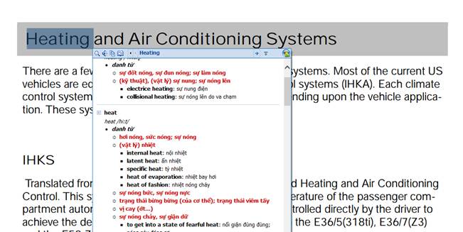 Hướng dẫn dịch nghĩa Tiếng Anh ô tô chính xác bằng phần mềm từ điển LINGOES