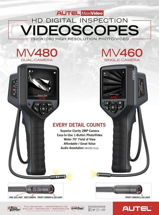 Autel Ra Mắt Camera Nội Soi Autel Maxivideo MV460 - MV480