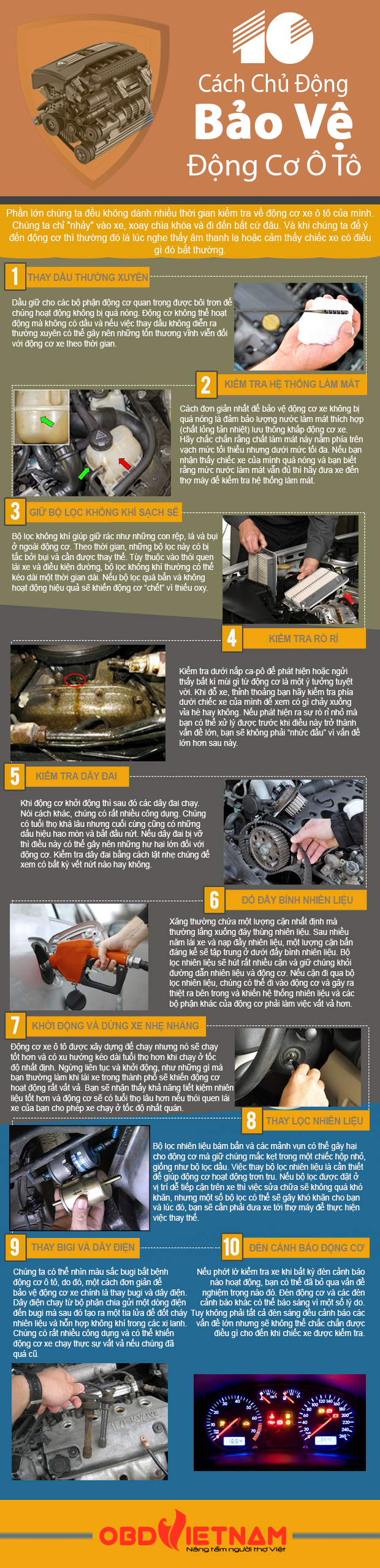 Infographic - 10 Cách Chủ Động Bảo Vệ Động Cơ Ô Tô