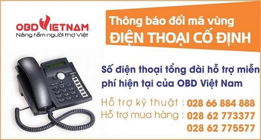 OBD Việt Nam Thông Báo Cập Nhật Số Điện Thoại Tổng Đài Hỗ Trợ Miễn Phí