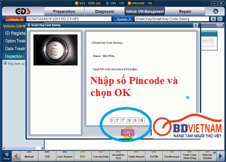 Hướng dẫn cài chìa khóa Smartkey xe Hyundai Sonata 2011