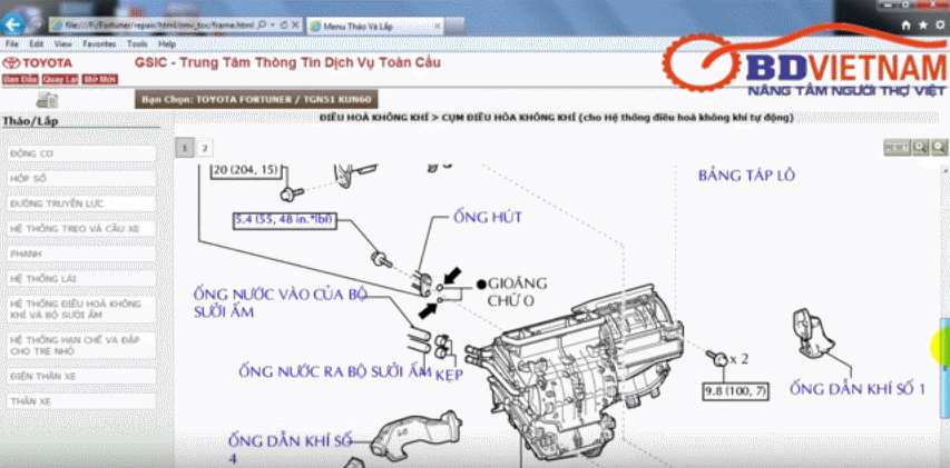 Cẩm nang tra cứu sửa chữa Toyota Tis