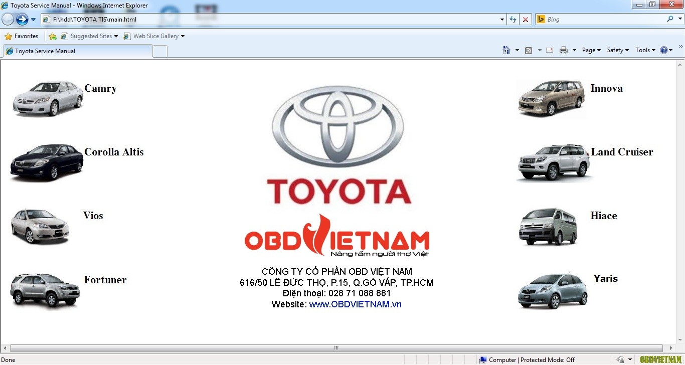 Hình 14: Phần mềm tra cứu chuyên hãng Toyota TIS
