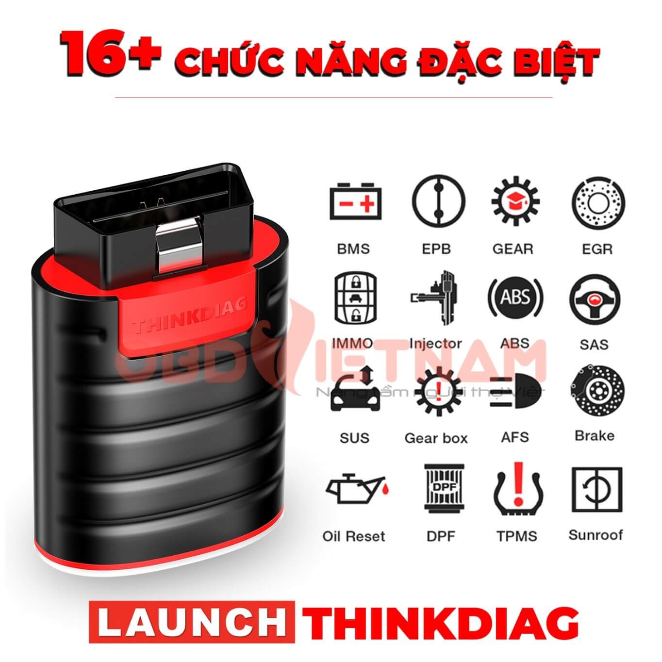 Hình 8: Launch ThinkDiag hỗ trợ 16 tính năng bảo dưỡng để đáp ứng công việc sửa chữa, bảo dưỡng
