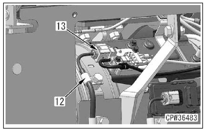 Hình 16: Kết nối đầu nối SCRT (13) và cài đặt kẹp (12)