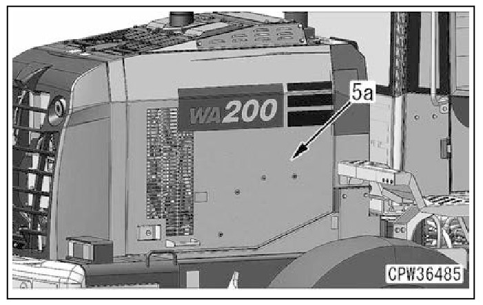 Hình 25: Nhả thanh khóa (5b) và đóng nắp chụp (5a) ở bên phải thân máy