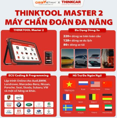 THINKTOOL MASTER 2 hỗ trợ chẩn đoán đa năng, đăng kiểm ô tô thuận lợi