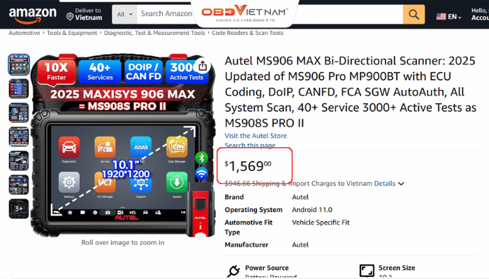 Autel Ms906 Max Giá Bao Nhiêu? Bảng Giá Và Ưu Đãi Mới Nhất Tại Obd Việt Nam