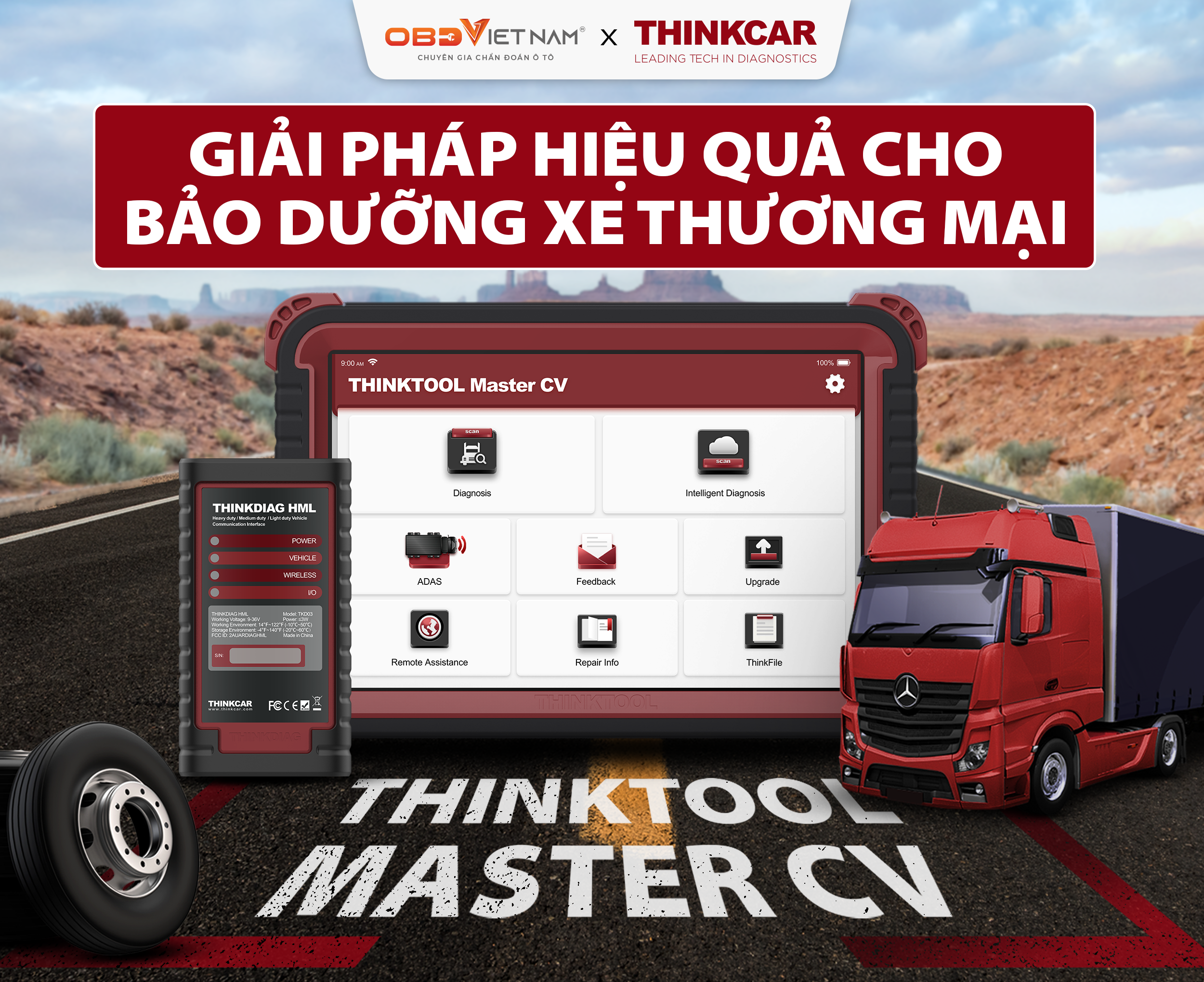 Thinktool Master CV - Giải pháp chẩn đoán toàn diện cho xe tải, xe thương mại