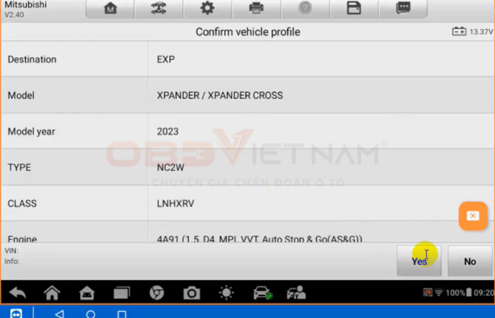 Hướng Dẫn Chẩn Đoán Xe Mitsubishi Xpander 2024 Bằng Autel Mx900 (Chọn Thủ Công)
