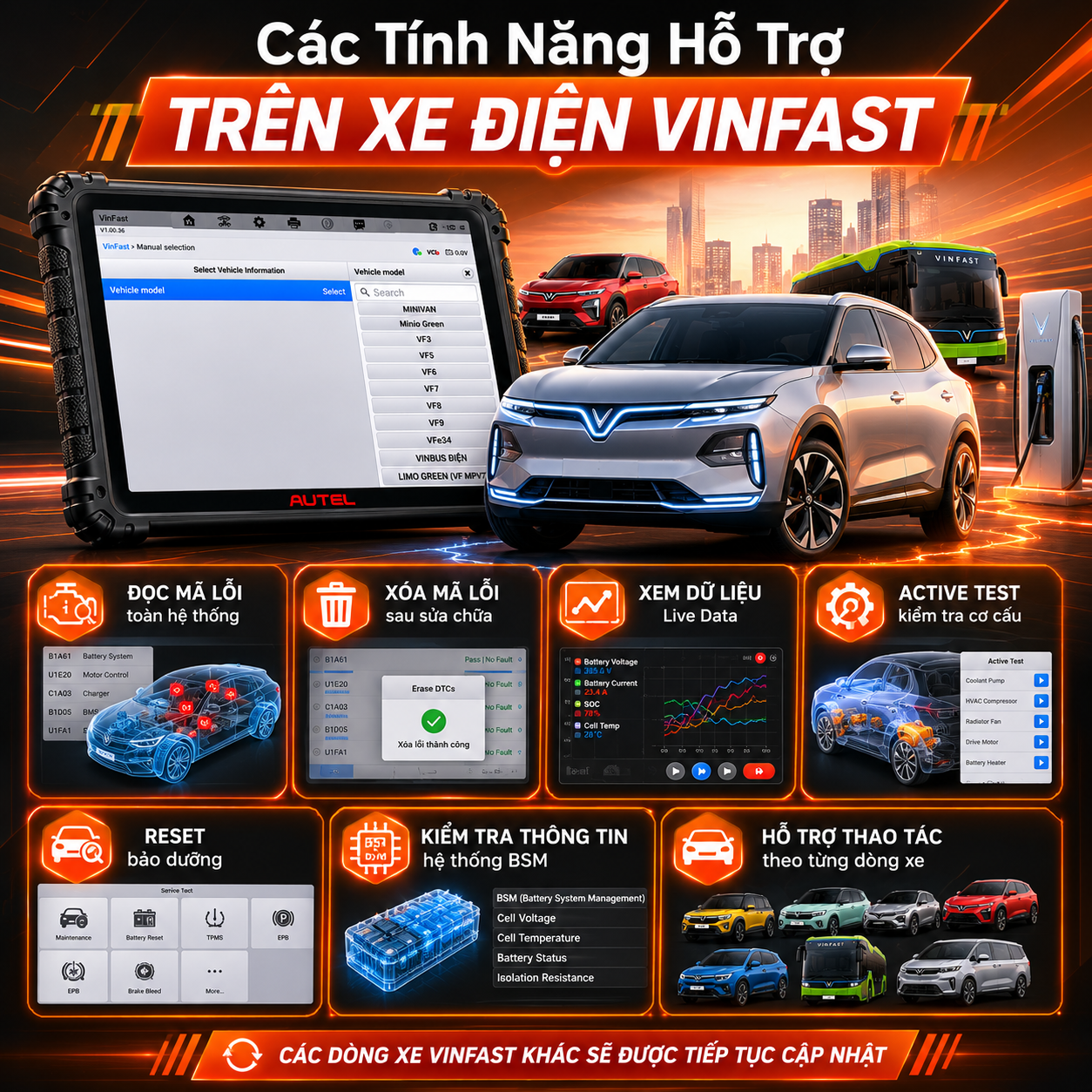 autel ms906 max đã cập nhật test xe điện Vinfast tại OBD Việt Nam autel ms906 max đã cập nhật test xe điện Vinfast tại OBD Việt Nam